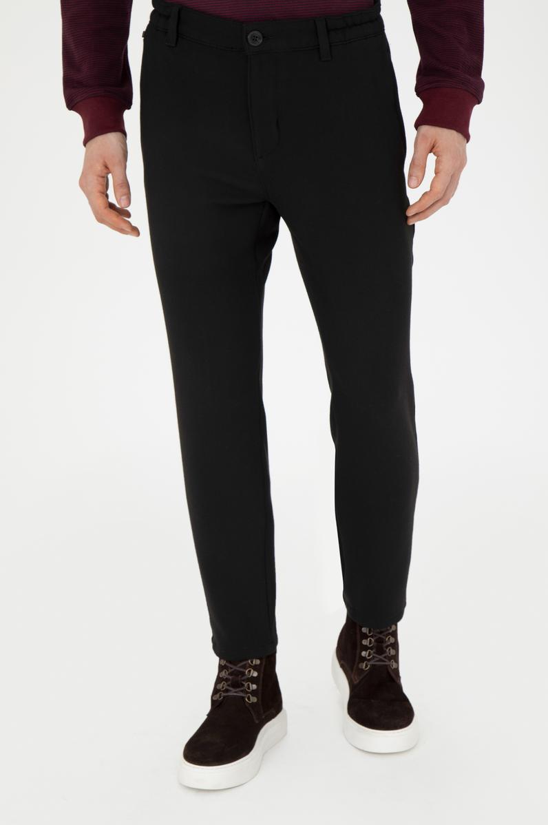 Erkek Jogger Fit Siyah Kanvas Pantolon