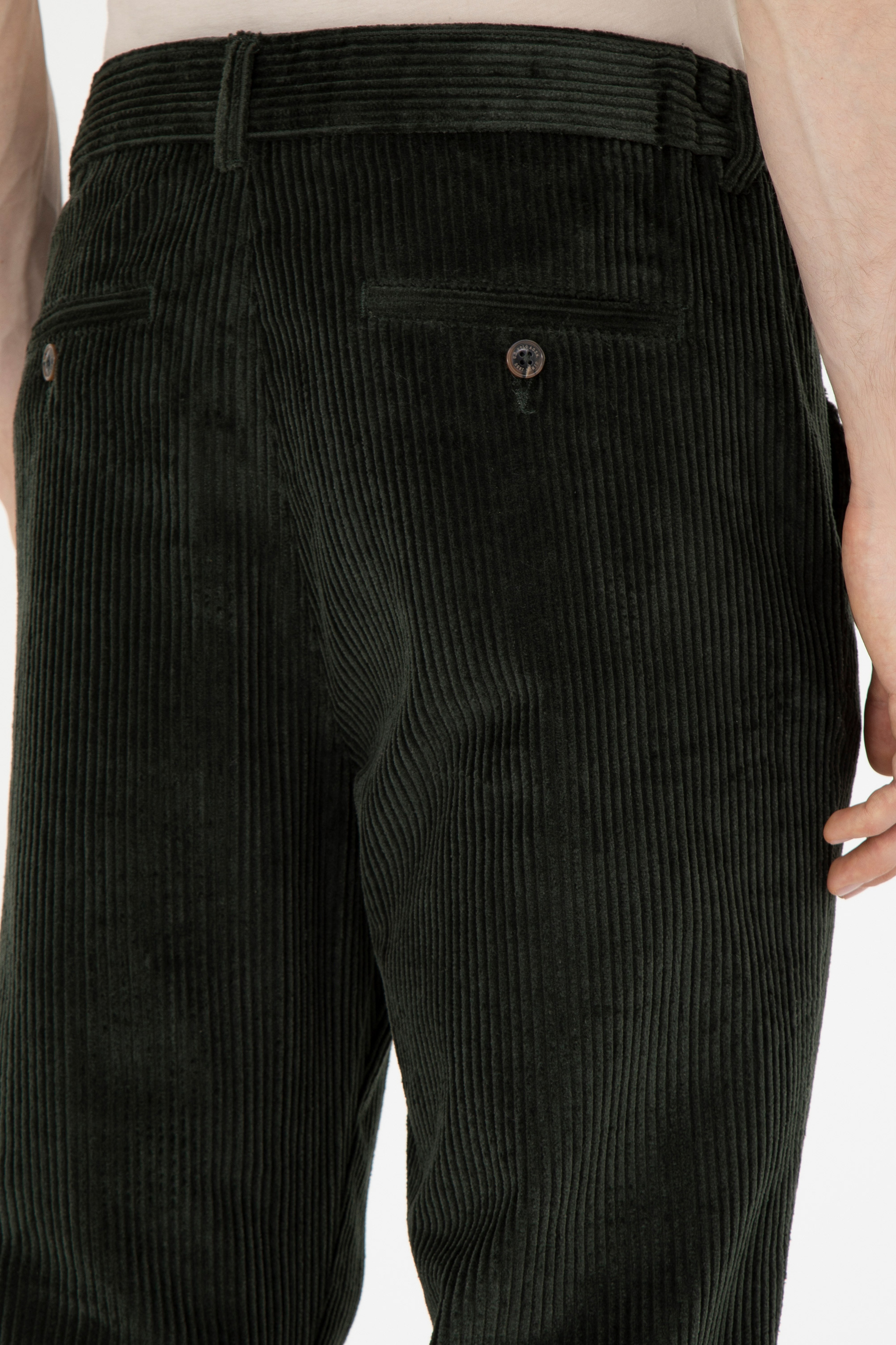 Erkek Carrot Fit Koyu Yeşil Kanvas Pantolon - Image 7