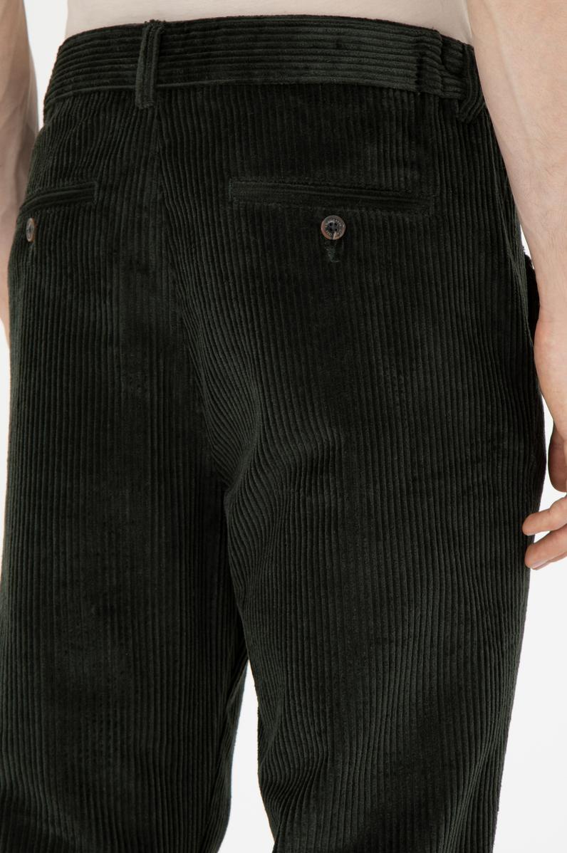 Erkek Carrot Fit Koyu Yeşil Kanvas Pantolon