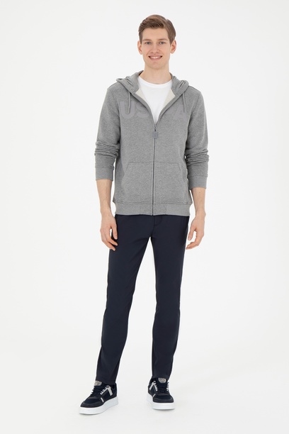 Erkek Slim Fit Lacivert Kanvas Pantolon