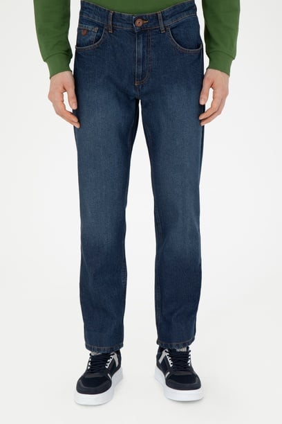 Erkek Koyu Mavi Jean Pantolon