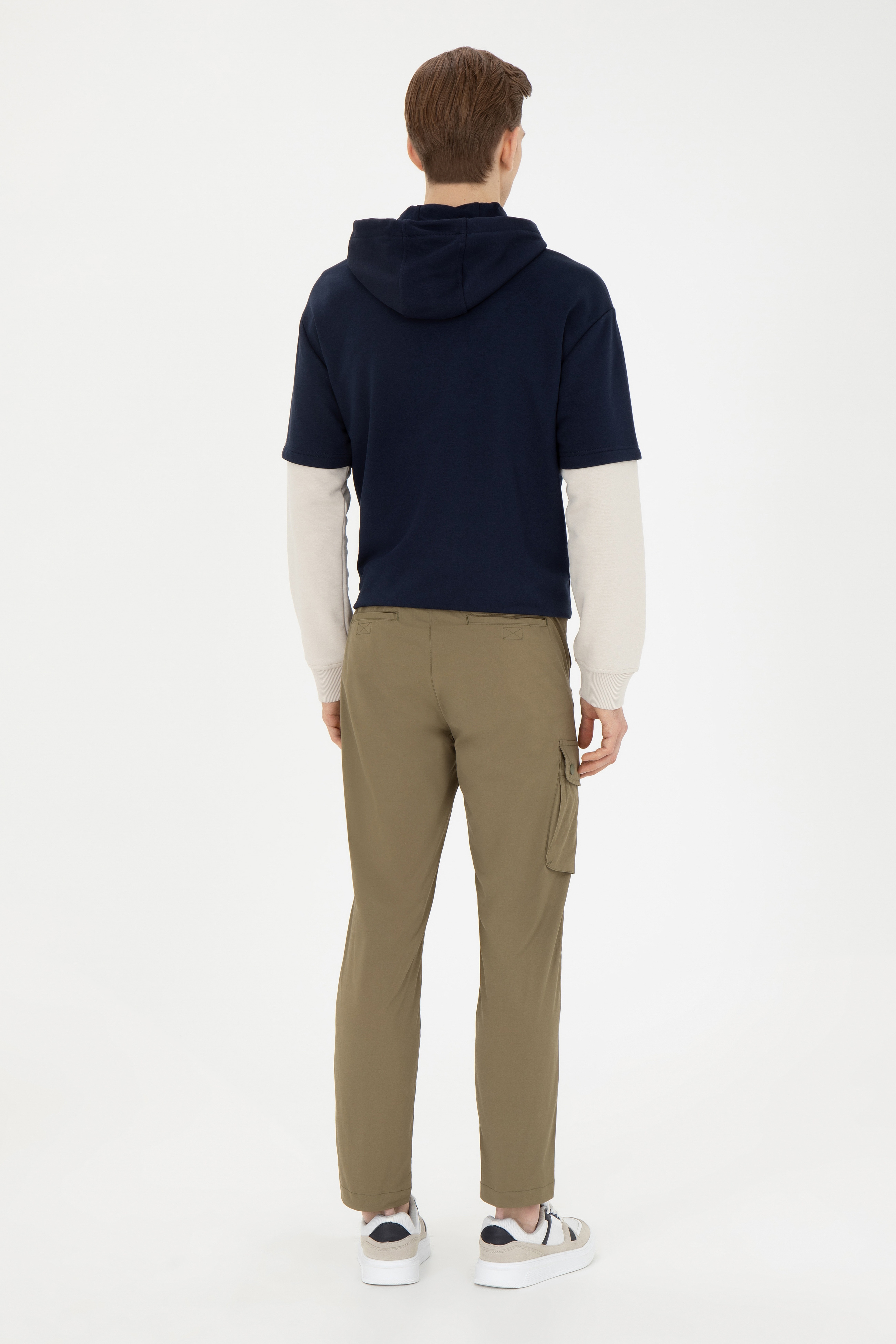 Erkek Carrot Fit Koyu Haki Kanvas Pantolon - Image 4