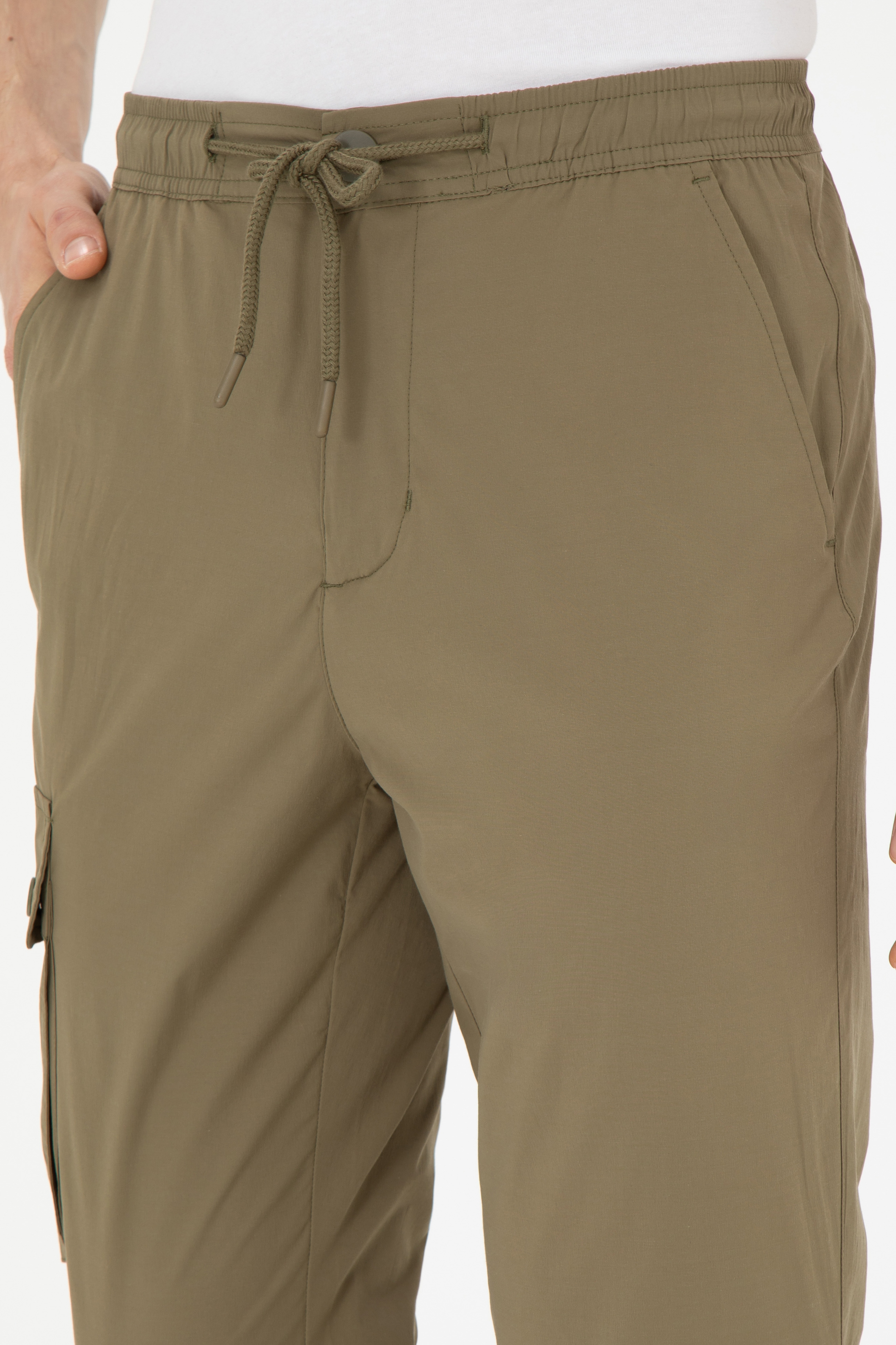 Erkek Carrot Fit Koyu Haki Kanvas Pantolon - Image 6