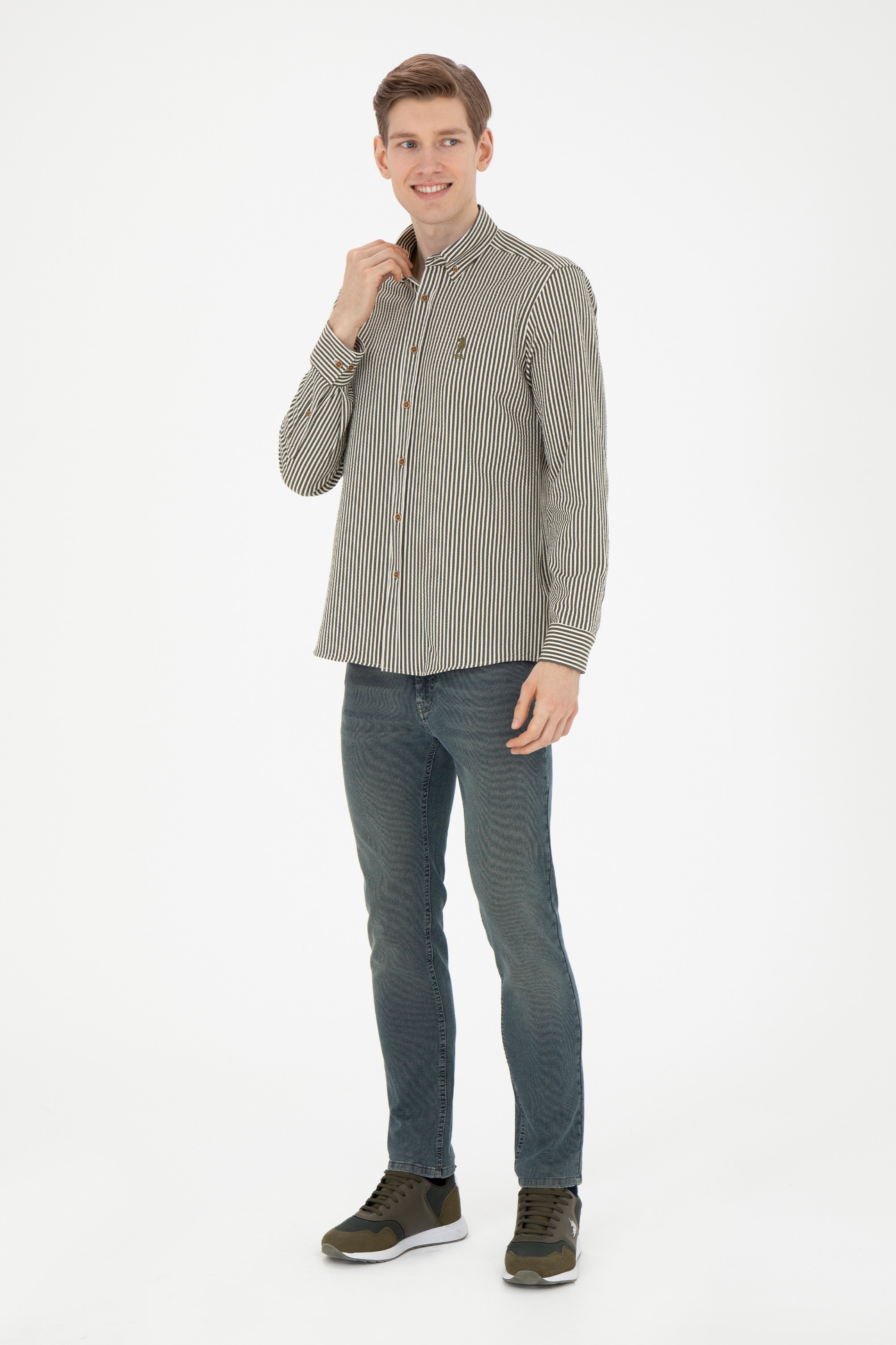 Erkek Yeşil Jean Pantolon - Image 3