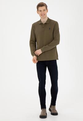 Erkek Haki Basic Sweatshirt - 50269403236