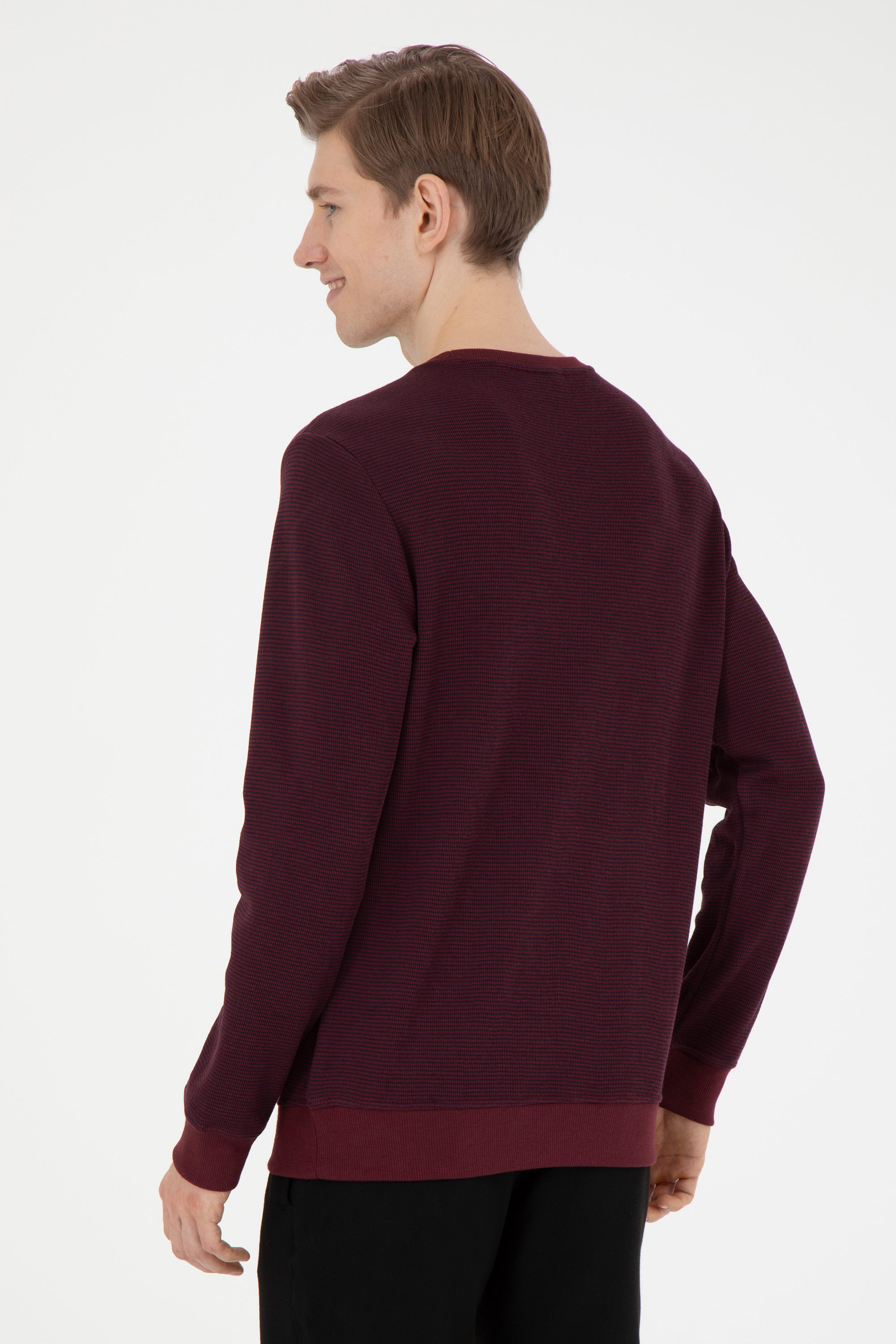 Erkek Bordo Sweatshirt - Image 5
