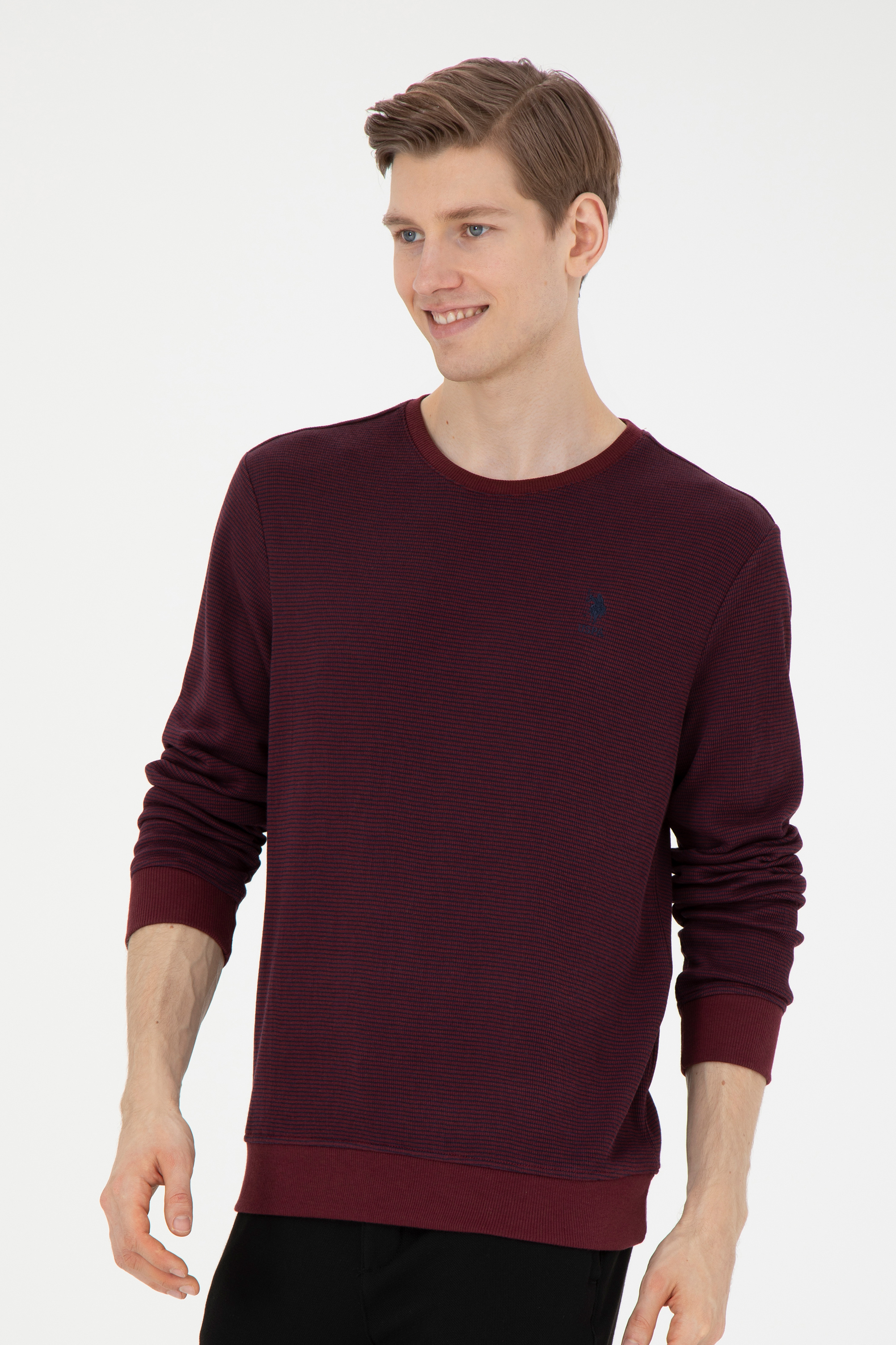 Erkek Bordo Sweatshirt - Image 3