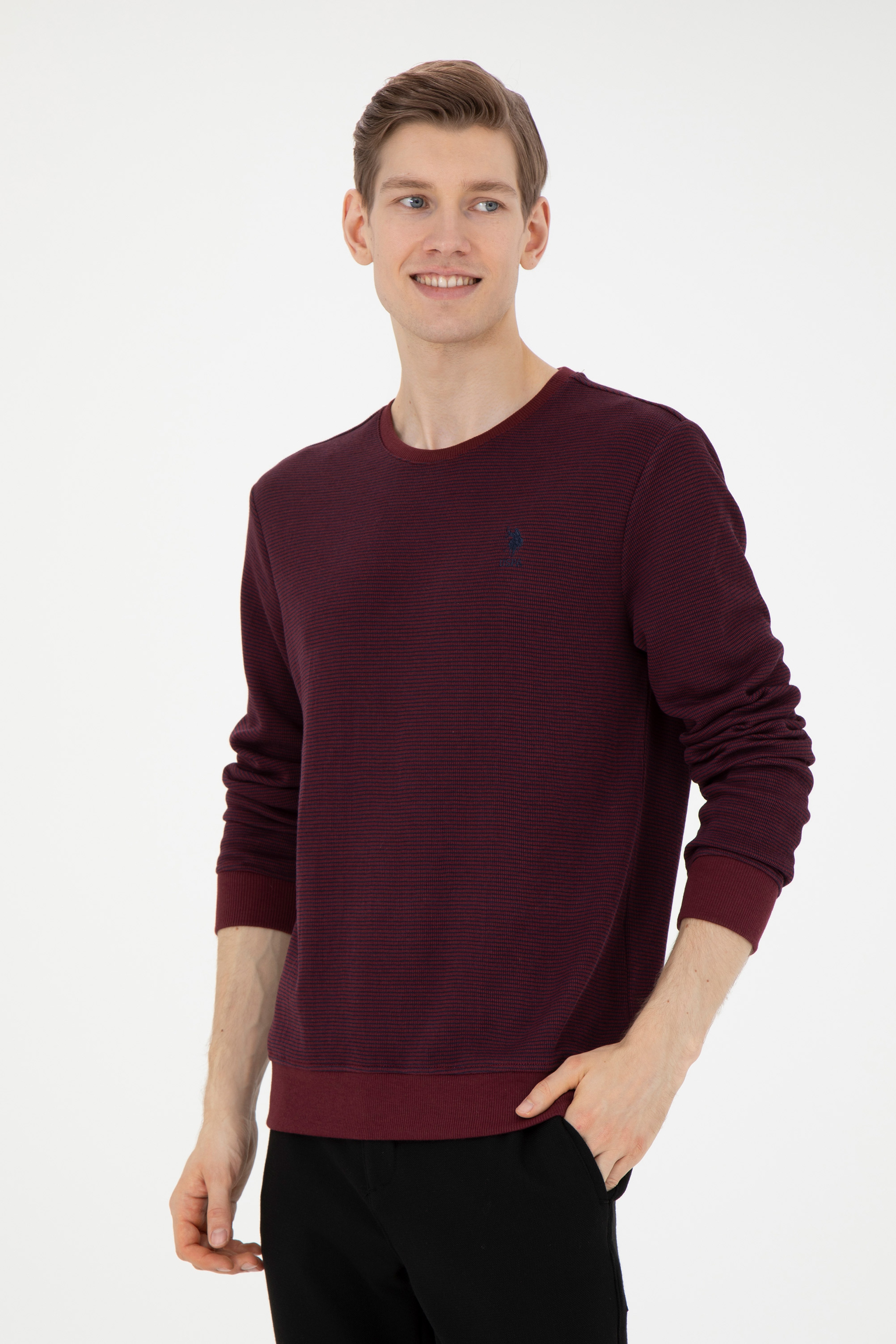 Erkek Bordo Sweatshirt - Image 1