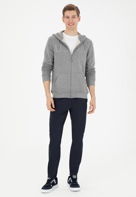 Erkek Gri Melanj Örme Hırka - 50269394086