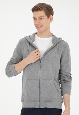 Erkek Gri Melanj Örme Hırka - 50269394086