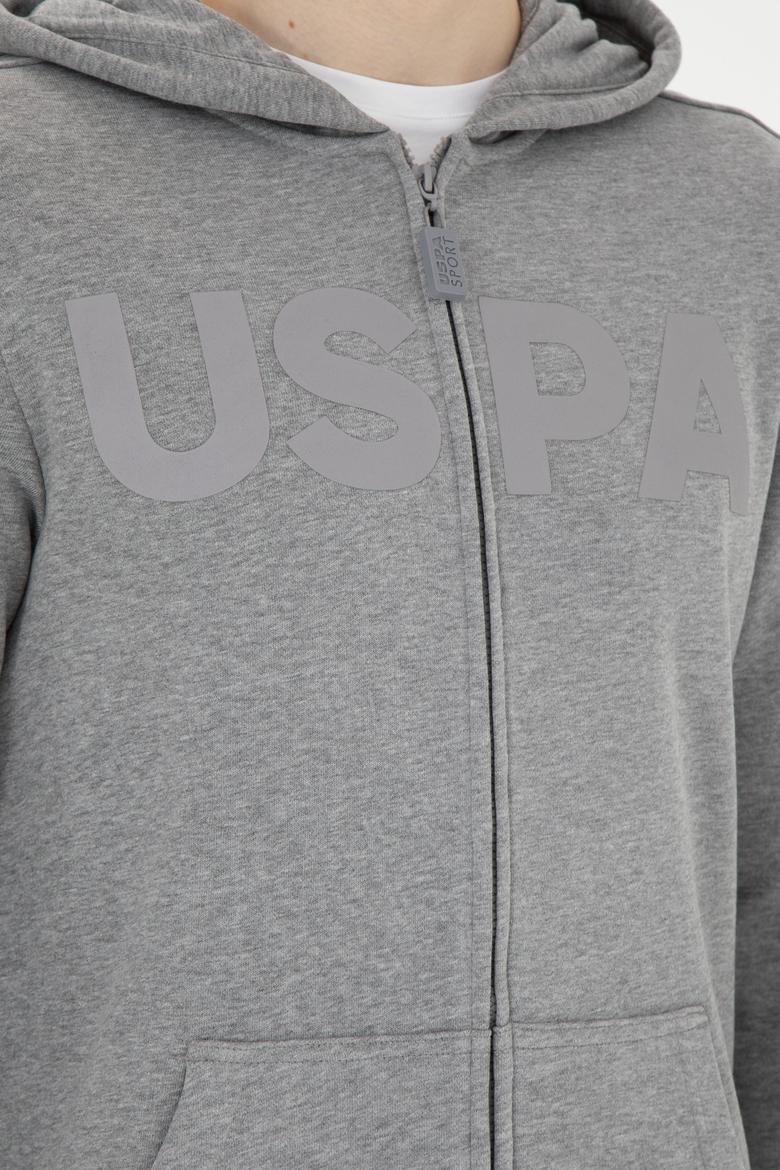 Erkek Gri Melanj Örme Hırka - 50269394086