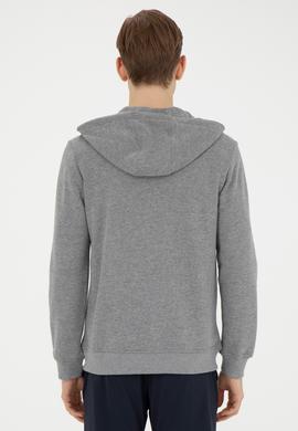 Erkek Gri Melanj Örme Hırka - 50269394086