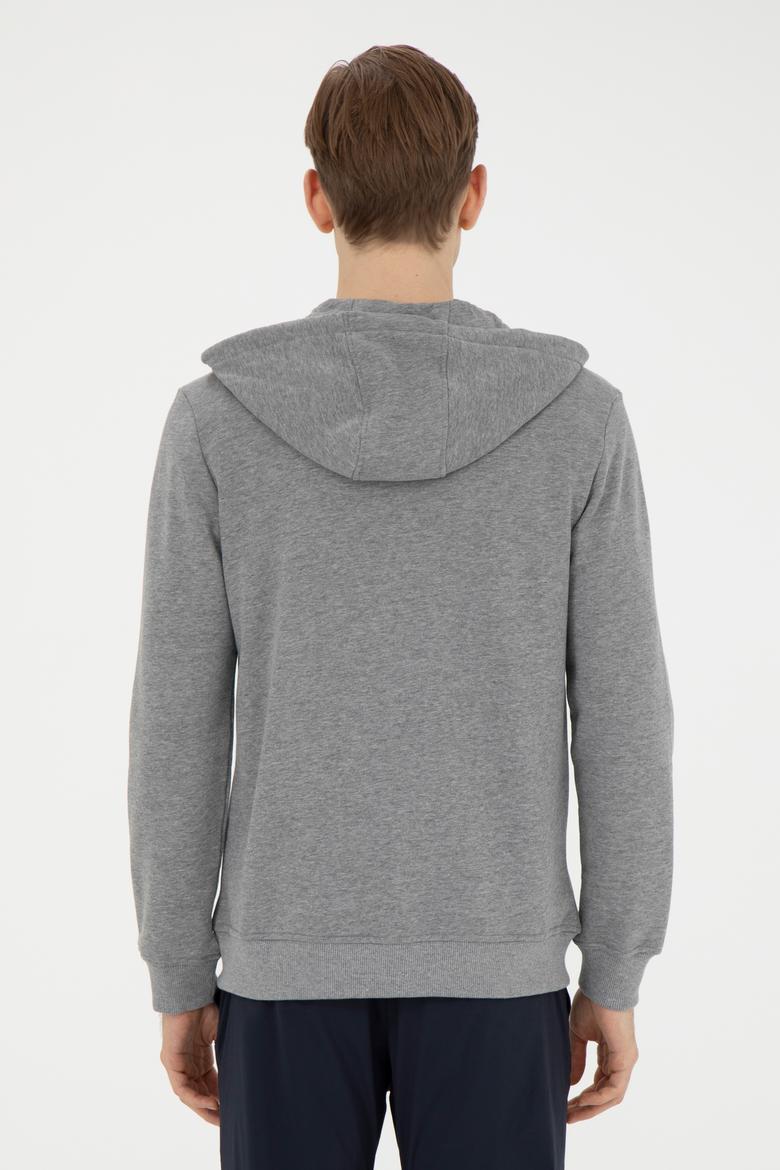 Erkek Gri Melanj Örme Hırka - 50269394086