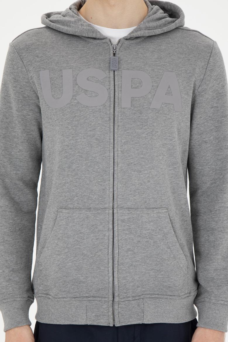 Erkek Gri Melanj Örme Hırka - 50269394086