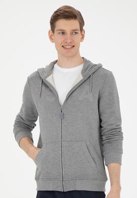 Erkek Gri Melanj Örme Hırka - 50269394086