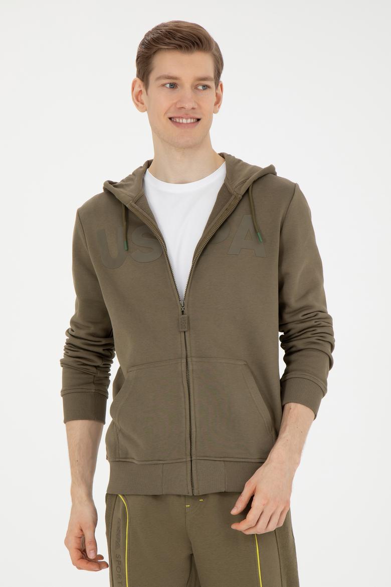 Erkek Haki Örme Hırka - 50269394136