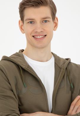 Erkek Haki Örme Hırka - 50269394136