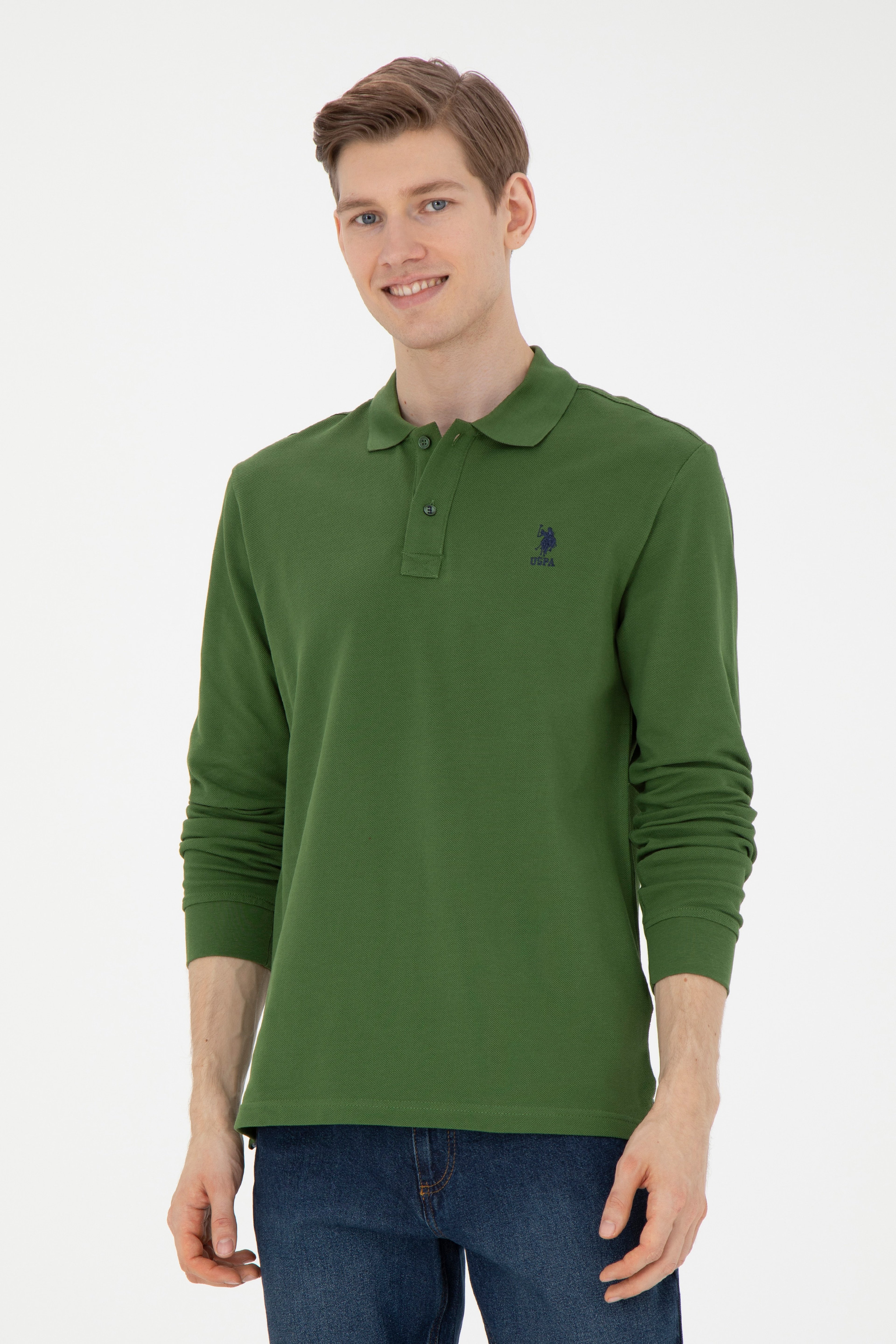 Erkek Yeşil Basic Sweatshirt - Image 3