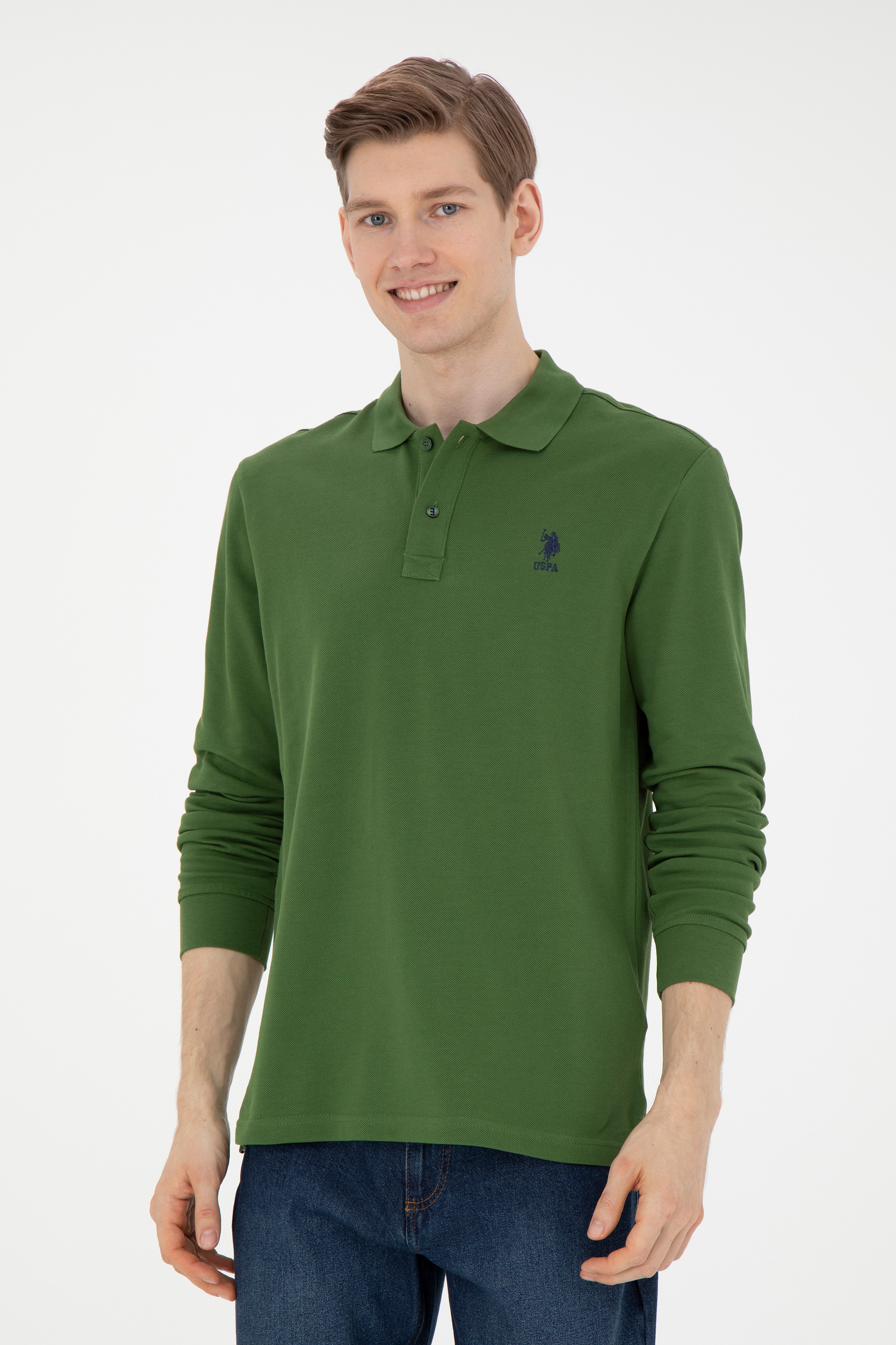 Erkek Yeşil Basic Sweatshirt - Image 1