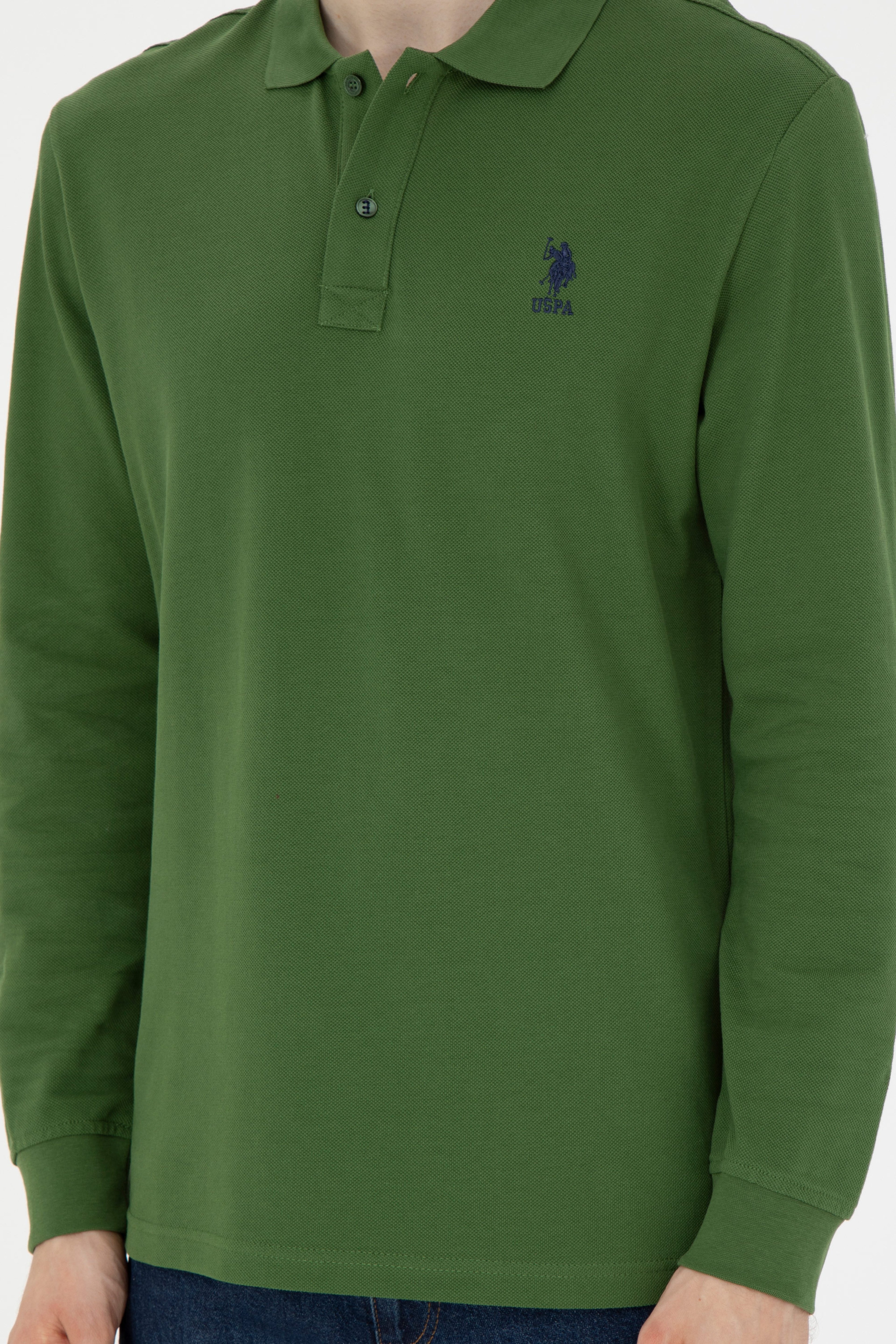 Erkek Yeşil Basic Sweatshirt - Image 6