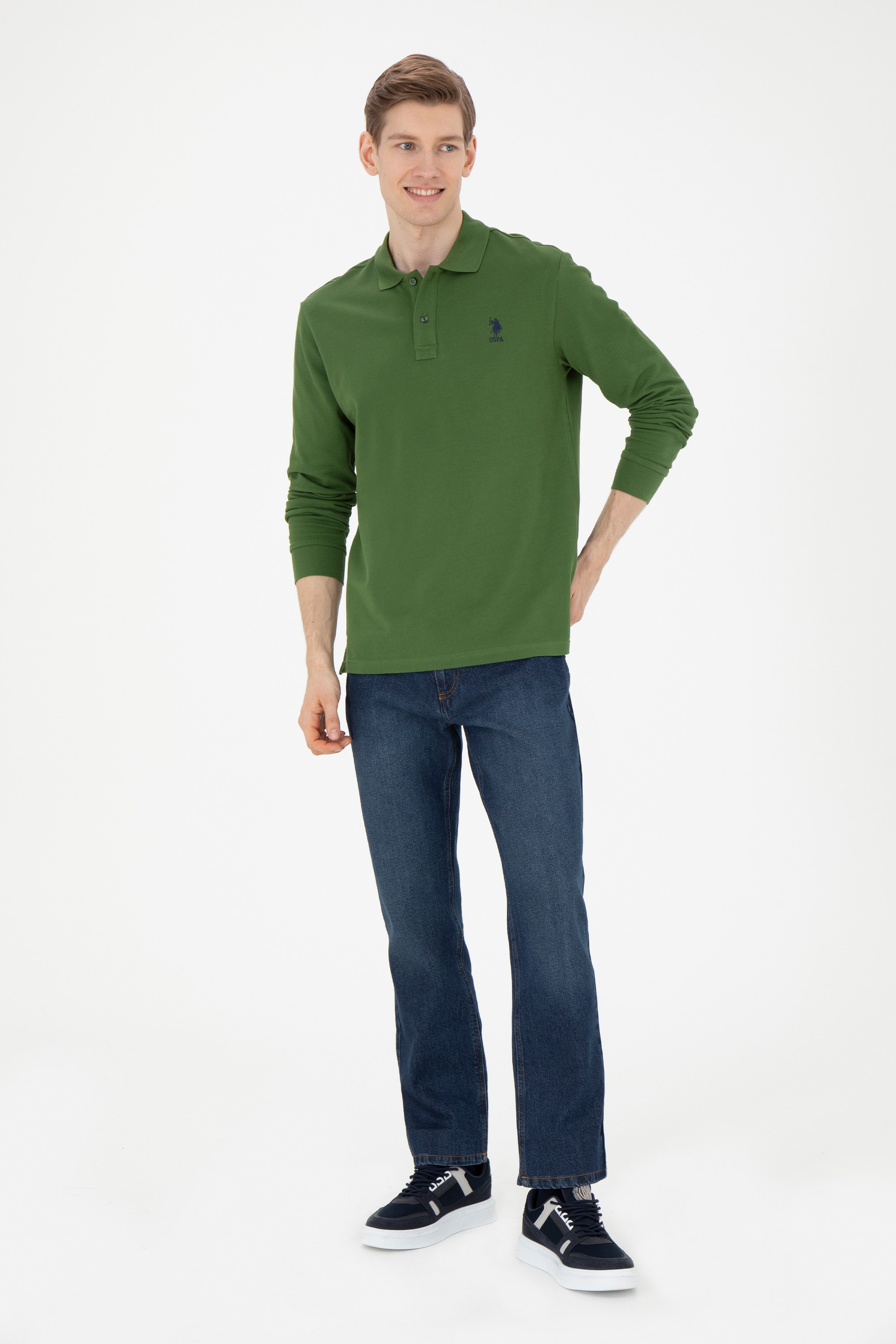 Erkek Yeşil Basic Sweatshirt - Image 4