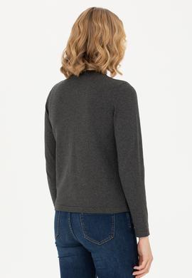 Kadın Antrasit Melanj Basic Triko Hırka - 50269011034