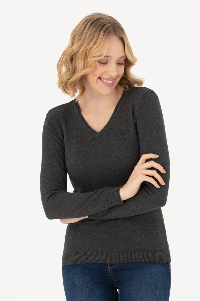 Kadın Antrasit Melanj Basic Kazak