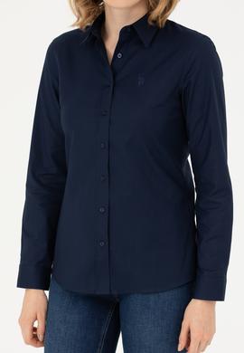 Kadın Lacivert Uzun Kollu Basic Gömlek - 50271262019