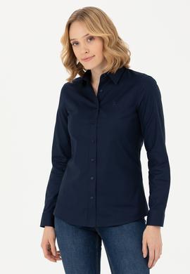 Kadın Lacivert Uzun Kollu Basic Gömlek - 50271262019