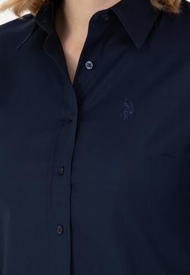 Kadın Lacivert Uzun Kollu Basic Gömlek - 50271262019