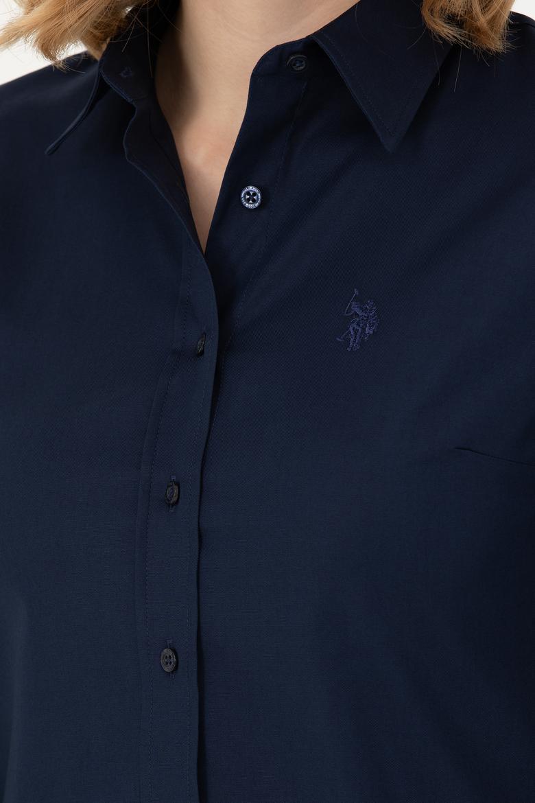 Kadın Lacivert Uzun Kollu Basic Gömlek - 50271262019