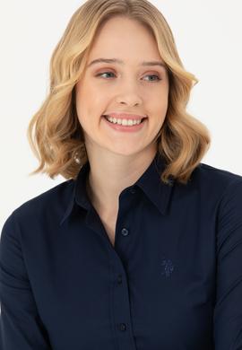 Kadın Lacivert Uzun Kollu Basic Gömlek - 50271262019