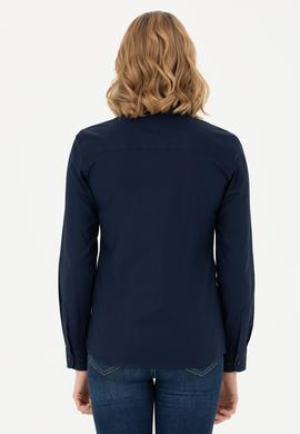 Kadın Lacivert Uzun Kollu Basic Gömlek - 50271262019