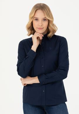 Kadın Lacivert Uzun Kollu Basic Gömlek - 50271262019
