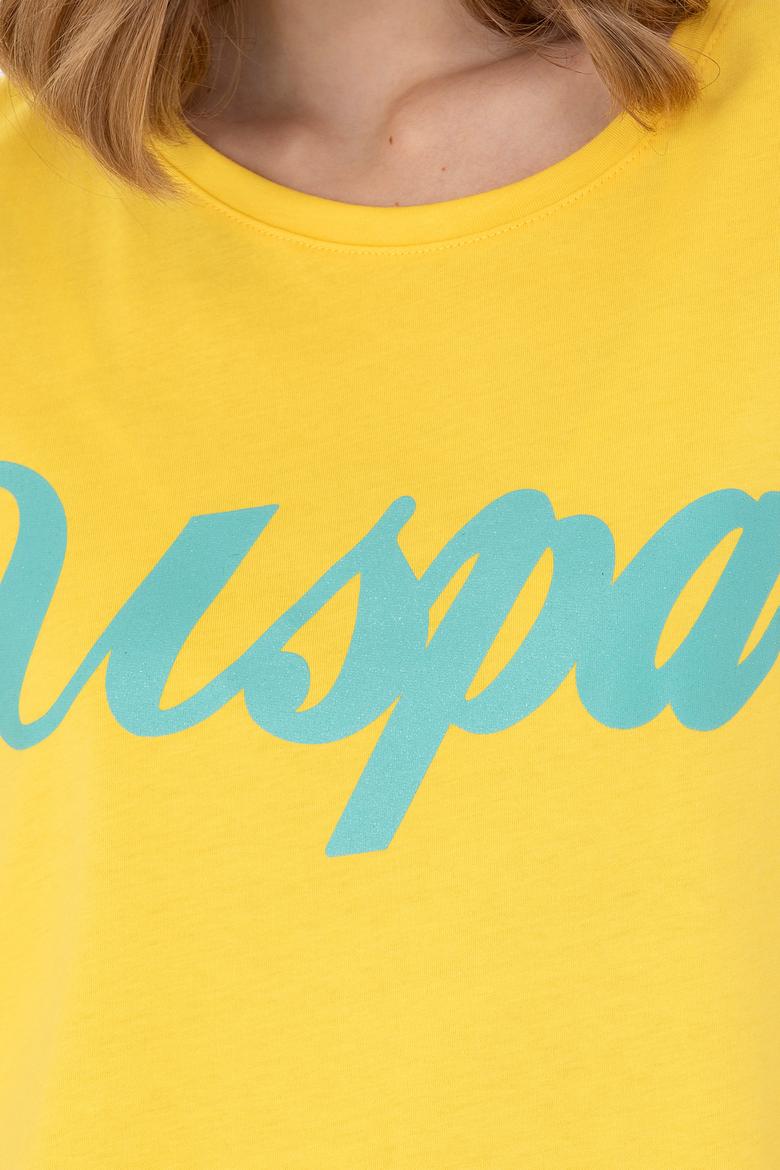Kadın Sarı Bisiklet Yaka Tişört - 50265676059