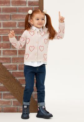 Kız Çocuk Krem Triko Hırka - 50277084017