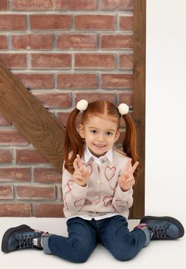 Kız Çocuk Krem Triko Hırka - 50277084017