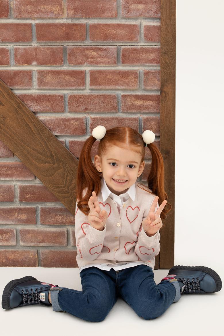 Kız Çocuk Krem Triko Hırka - 50277084017