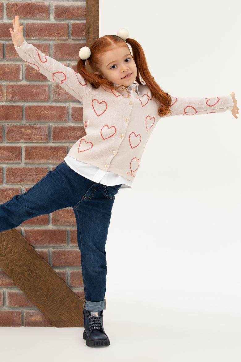 Kız Çocuk Krem Triko Hırka