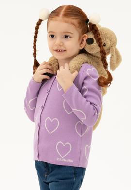 Kız Çocuk Lila Triko Hırka - 50277084012