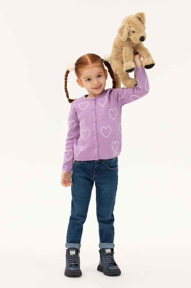 Kız Çocuk Lila Triko Hırka