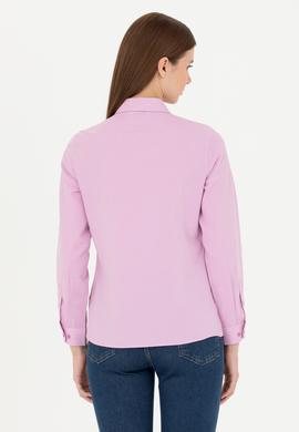 Kadın Menekşe Uzun Kollu Basic Gömlek - 50288851147