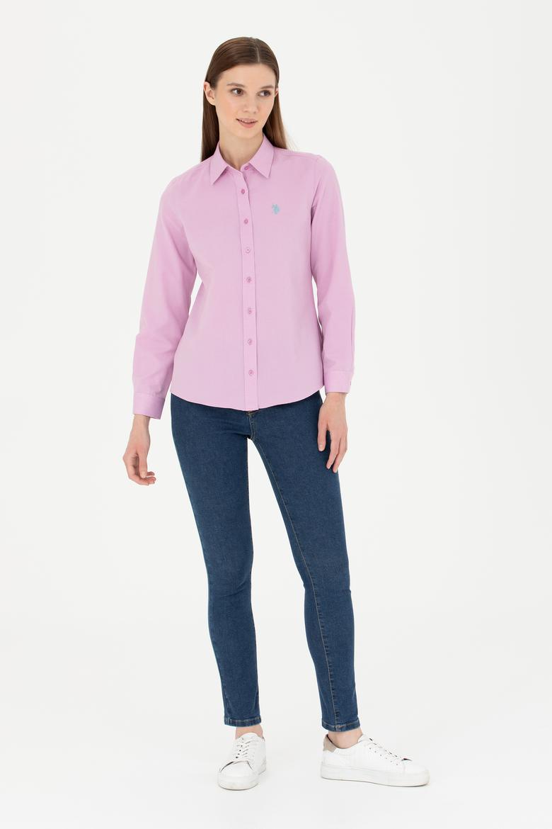 Kadın Menekşe Uzun Kollu Basic Gömlek - 50288851147