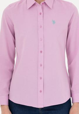 Kadın Menekşe Uzun Kollu Basic Gömlek - 50288851147