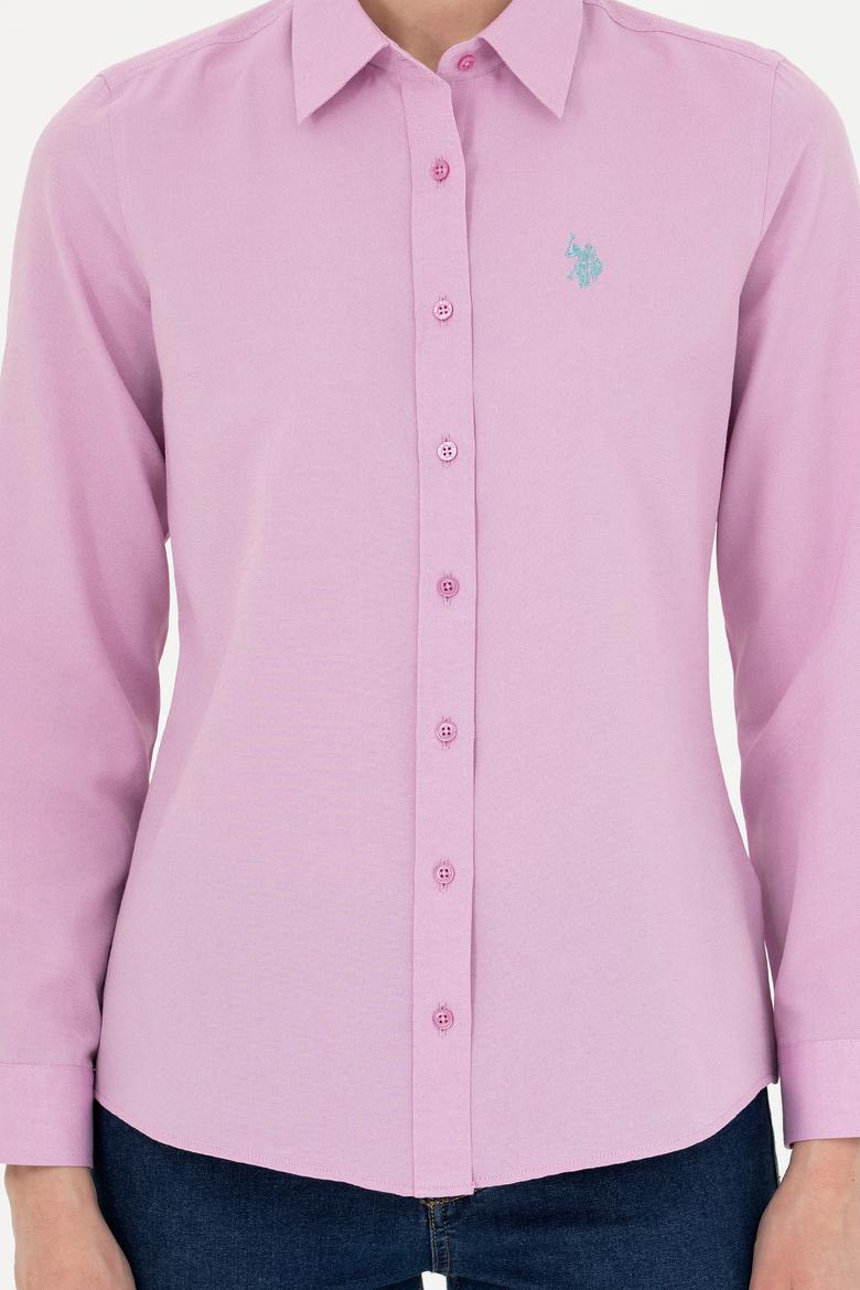 Kadın Menekşe Uzun Kollu Basic Gömlek - 50288851147