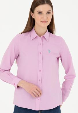 Kadın Menekşe Uzun Kollu Basic Gömlek - 50288851147