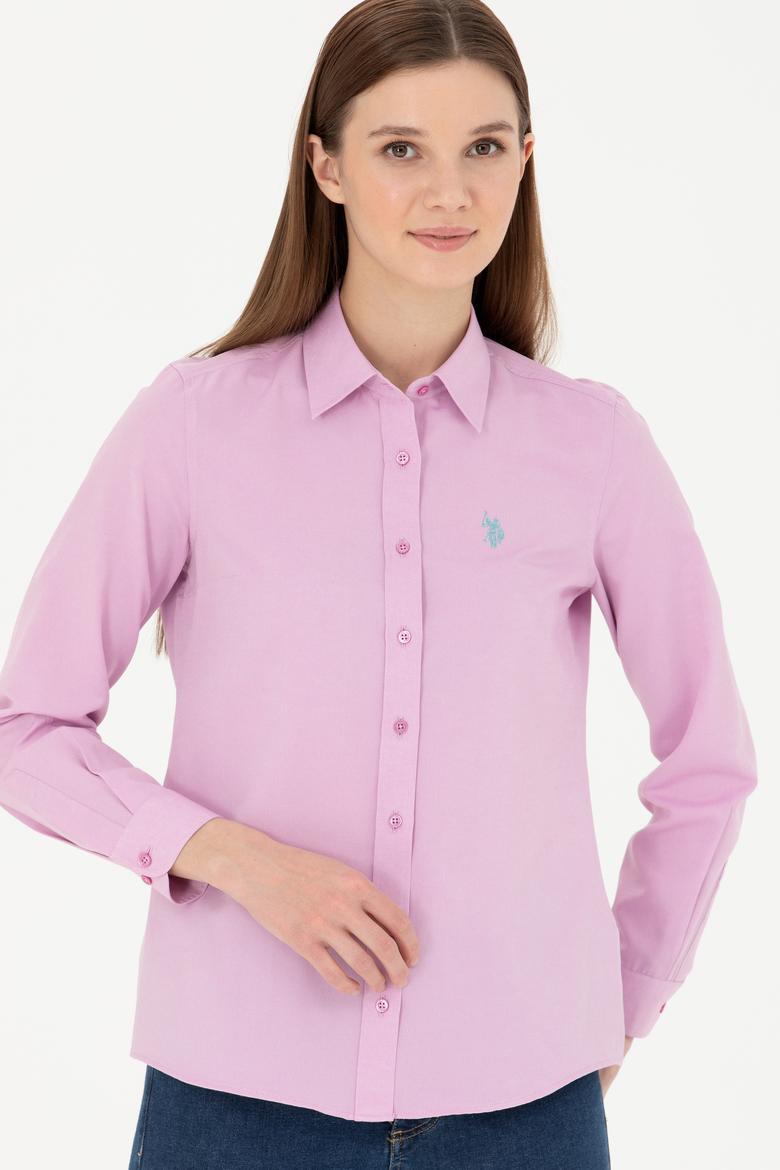 Kadın Menekşe Uzun Kollu Basic Gömlek - 50288851147
