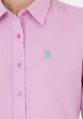 Kadın Menekşe Uzun Kollu Basic Gömlek - 50288851147