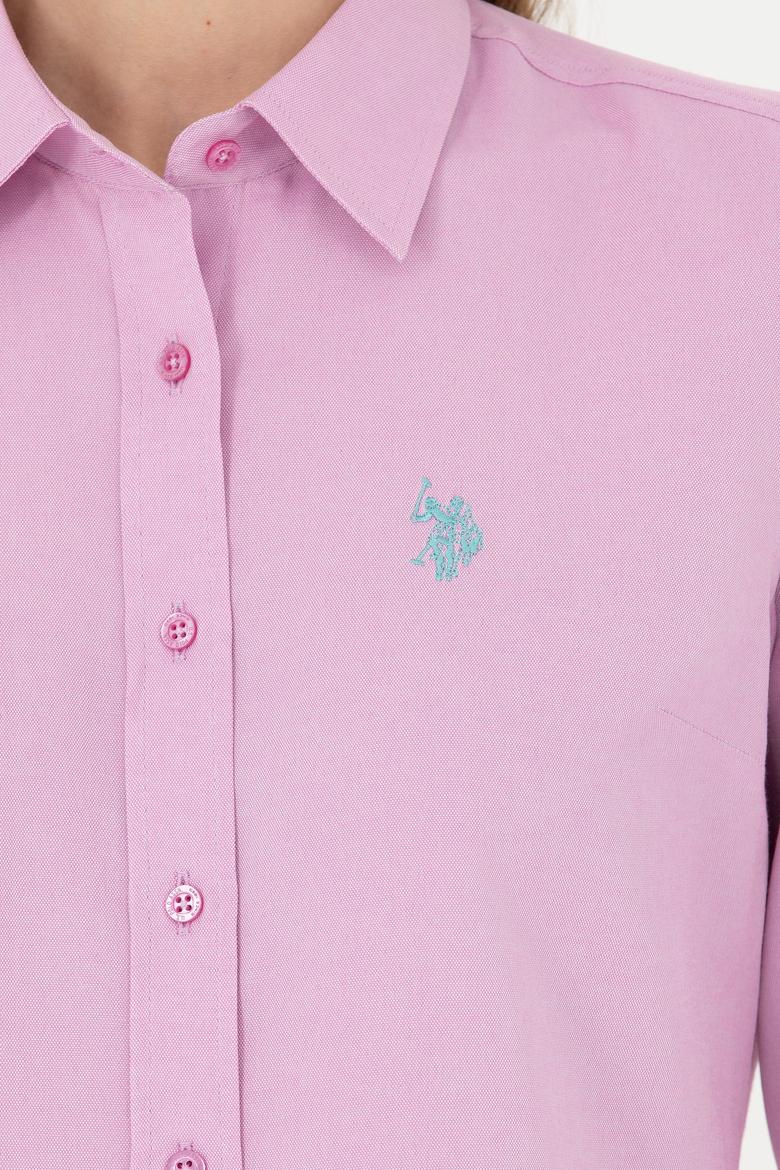 Kadın Menekşe Uzun Kollu Basic Gömlek - 50288851147