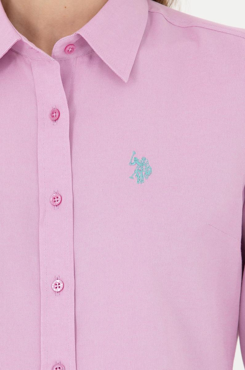 Kadın Menekşe Uzun Kollu Basic Gömlek